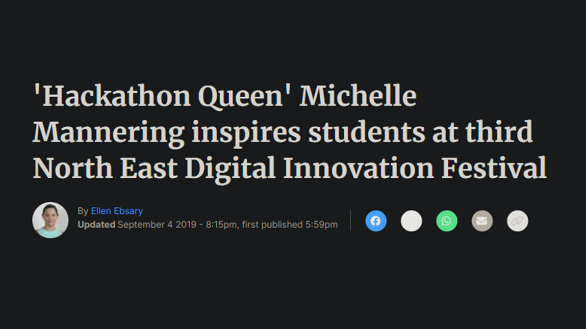 'Hackathon Queen' Michelle Mannering inspires students at third North East Digital Innovation Festival